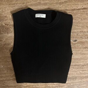 Babaton Black Sleeveless Crop Top